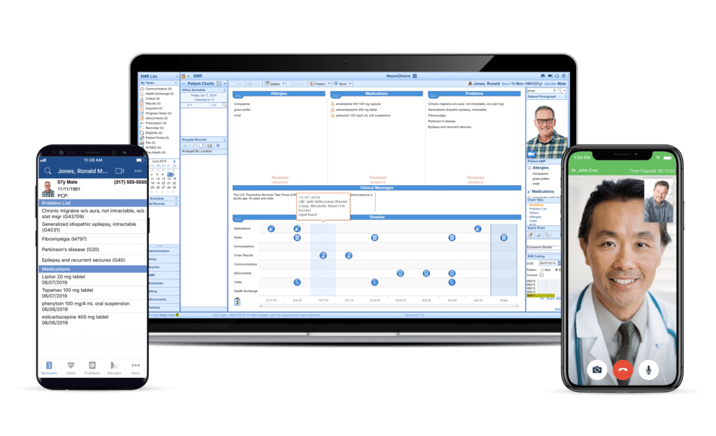 NeuroChoice EHR software on devices